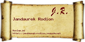 Jandaurek Rodion névjegykártya
